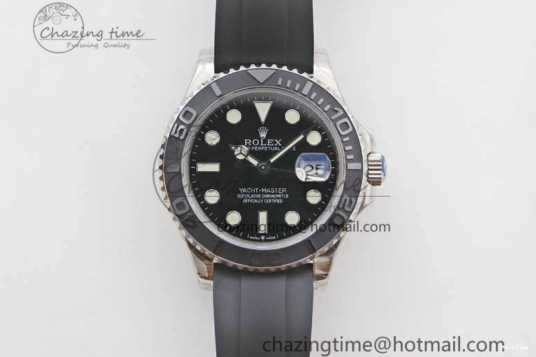 MiroTime 0328 Yacht-Master 42mm 226659 TWA 1:1 Best Edition 3D Black Ceramic Bezel on Oysterflex Strap VR Stretchable 2085